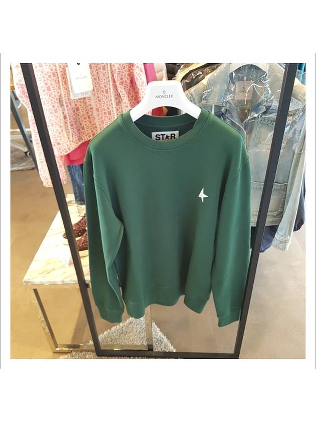 Star Print Crew Neck Sweatshirt Green - GOLDEN GOOSE - BALAAN 3