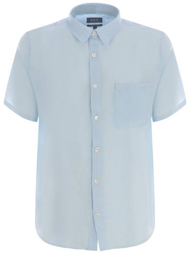 Bellini Linen Short Sleeve Shirt Blue - A.P.C. - BALAAN 2