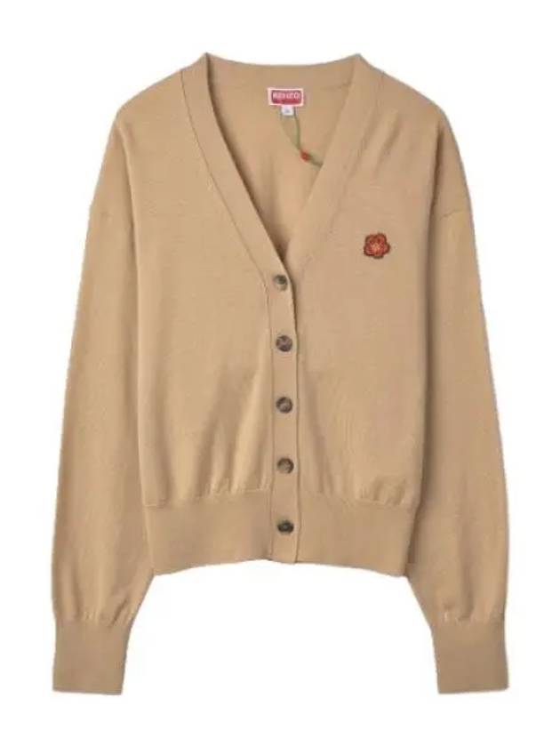 Balk Flower Wool Cardigan Beige - KENZO - BALAAN 1