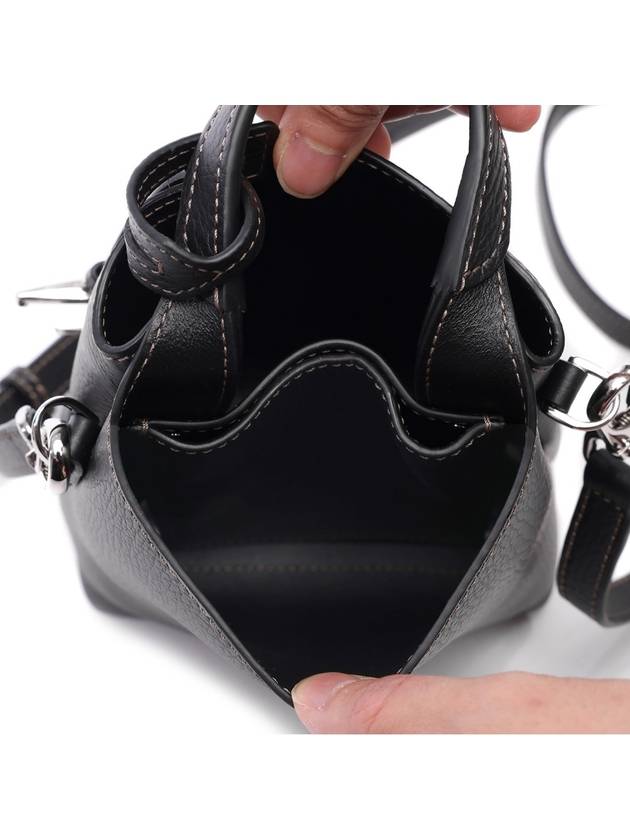 Micro Leather Mini Tote Bag Black - TOD'S - BALAAN 7