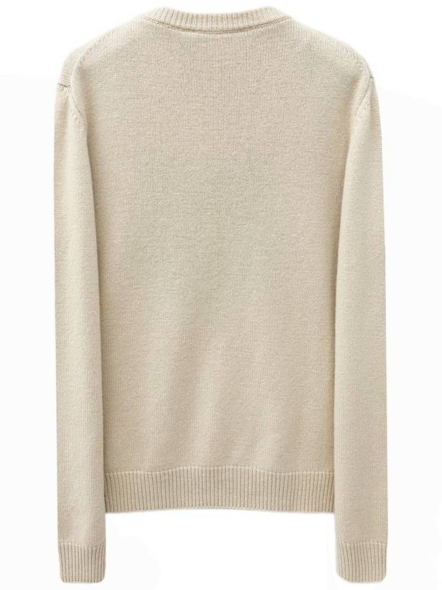 Men's Big Fox Head Classic Pullover Knit Top Beige - MAISON KITSUNE - BALAAN 3