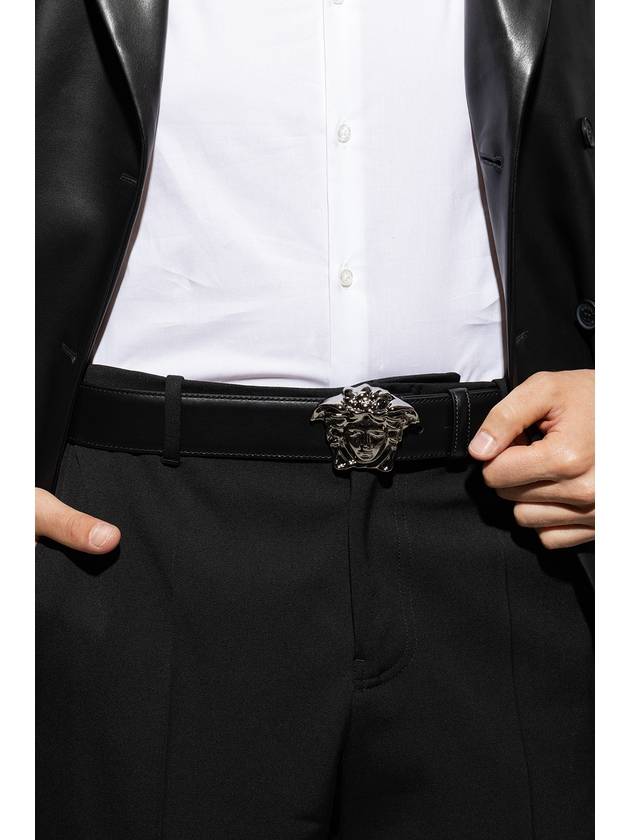 Medusa Buckle Leather Belt Black - VERSACE - BALAAN 3