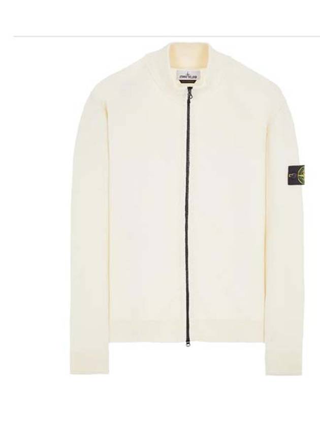 Logo Wappen Knit Zip-up Cardigan Ivory - STONE ISLAND - BALAAN 2