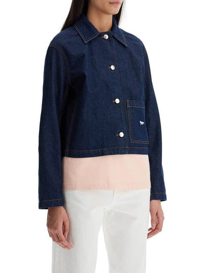 cropped denim jacket for women - MAISON KITSUNE - BALAAN 2