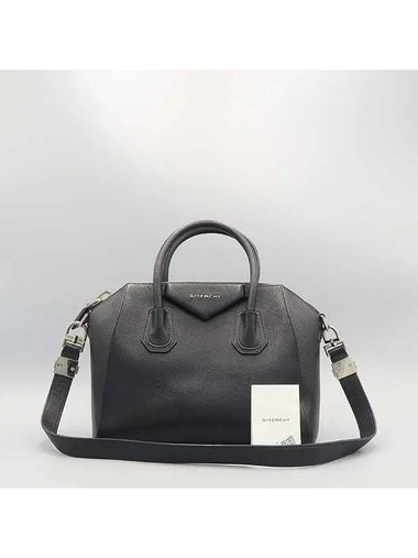 BB05117012 Black color goat skin Antigona small silver logo tote bag shoulder strap 2WAY - GIVENCHY - BALAAN 1