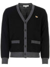 Baby Fox Patch Regular Cardigan Black - MAISON KITSUNE - BALAAN 1