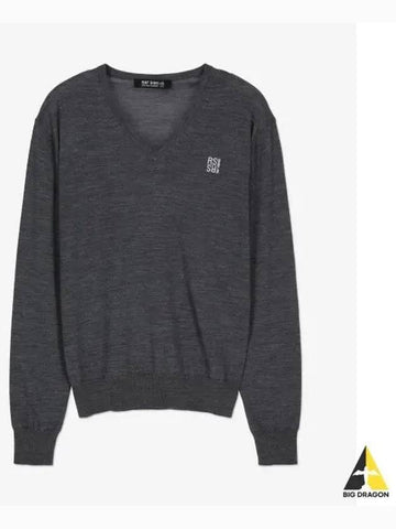 V neck knit gray 231822A520030080 - RAF SIMONS - BALAAN 1