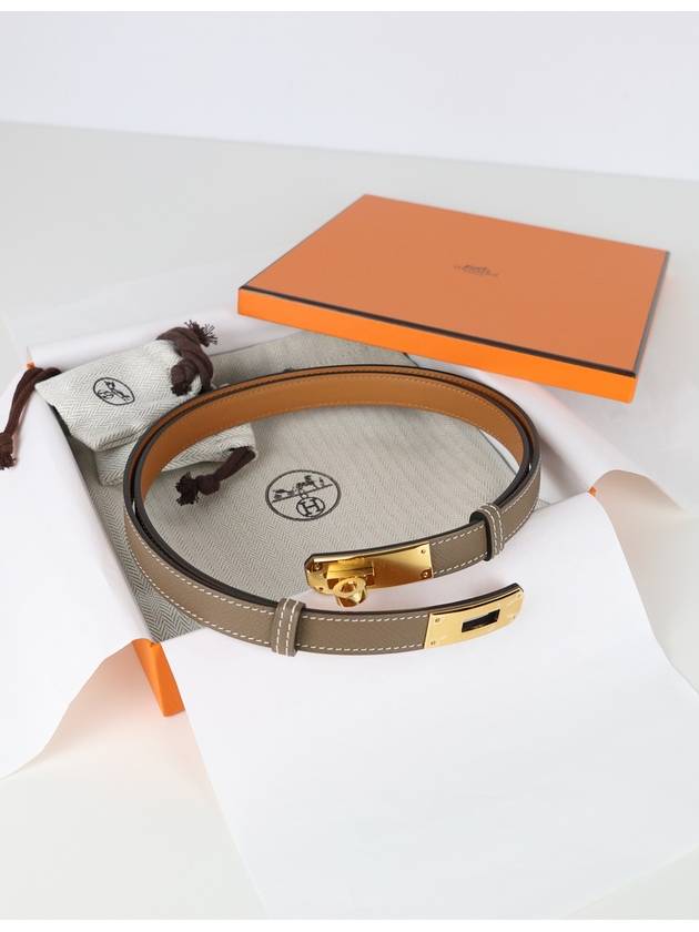 Women's Kelly 18 Belt Gold Etoupe - HERMES - BALAAN 5