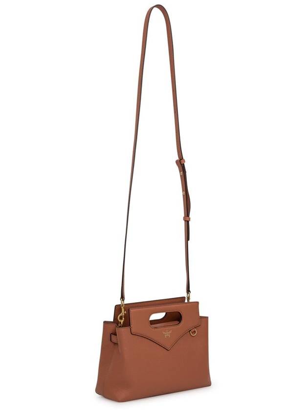 Soft Diamond Embossed Leather Tote Bag Brown - MCM - BALAAN 4