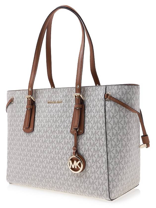 Voyager Medium Logo Shoulder Bag White - MICHAEL KORS - BALAAN 3