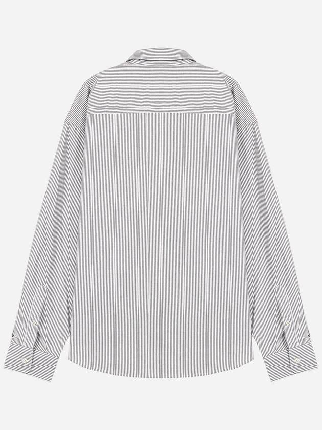 Small Heart Logo Oxford Button Down Long Sleeve Shirt Natural White - AMI - BALAAN 6