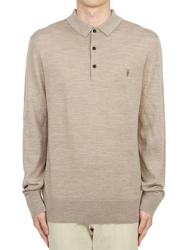 Men's Collar Long Sleeve TShirt MK005D STONE TAUPE MARL - ALLSAINTS - BALAAN 1