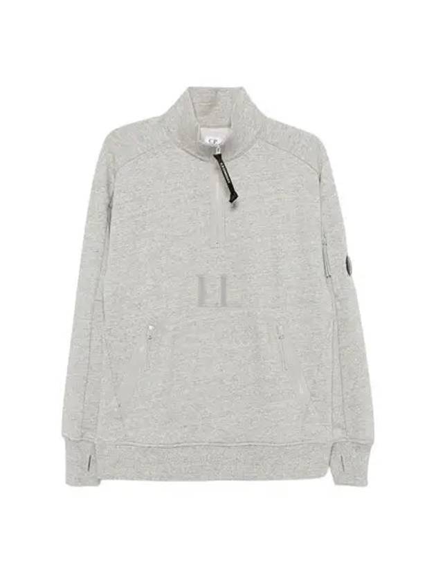 Diagonal Raised Fleece Half Zipped Sweatshirt Grey - CP COMPANY - BALAAN 2