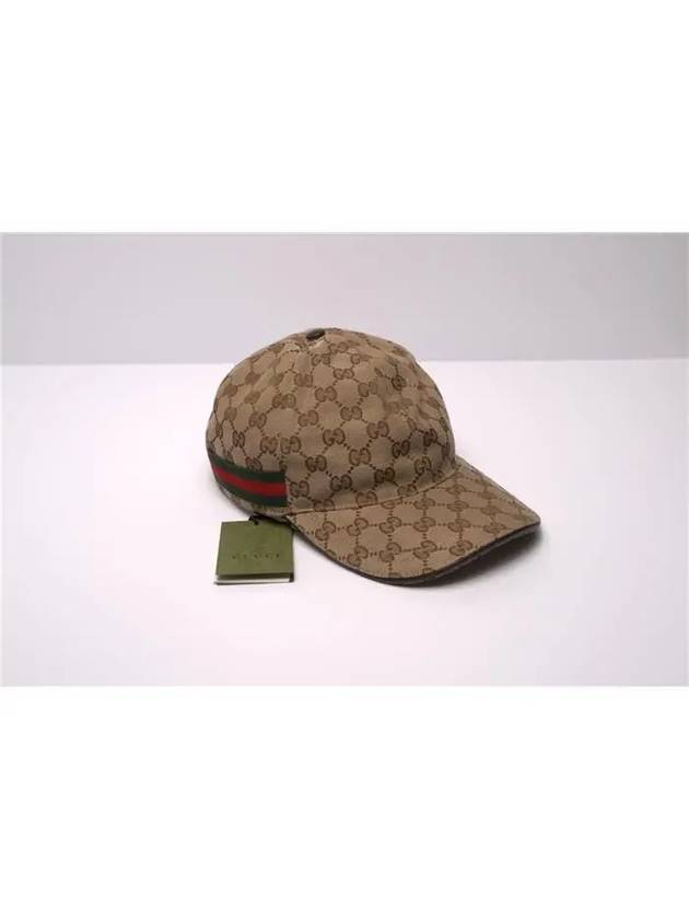 Original GG Web Supreme Canvas Baseball Ball Cap Beige Ebony - GUCCI - BALAAN 3