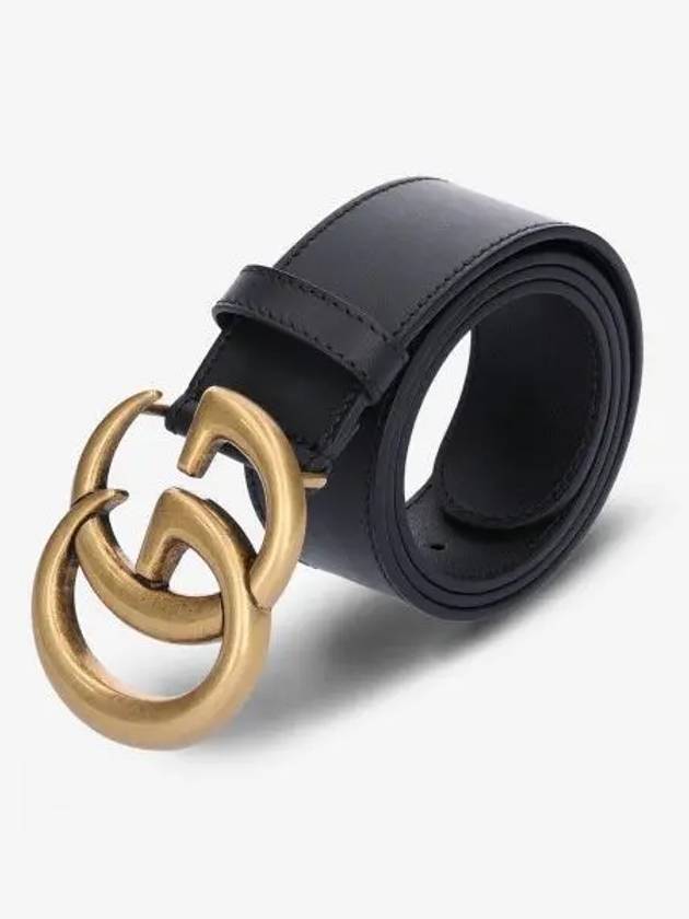 GG Marmont Buckle Leather Belt Black - GUCCI - BALAAN 2