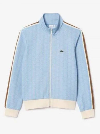 Men s Monogram Jacquard Track Jacket Light Blue 1285967 - LACOSTE - BALAAN 1