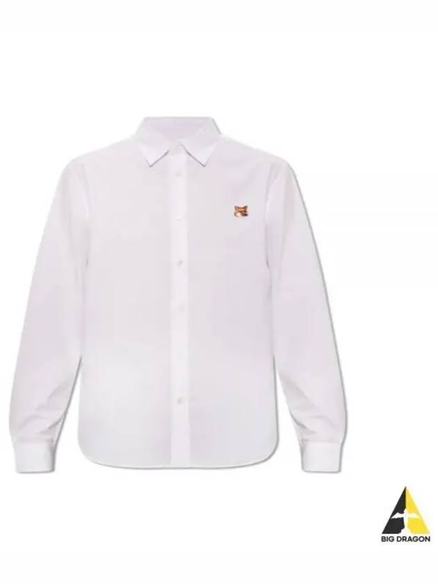 Fox Head Long Sleeve Shirt White - MAISON KITSUNE - BALAAN 2