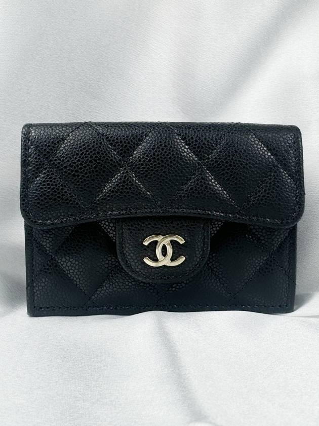 Classic Caviar Gold Plated Small Flap Half Wallet Black - CHANEL - BALAAN 5