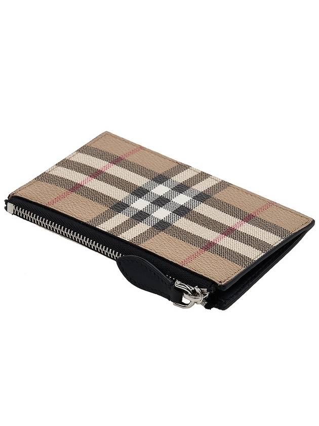 Vintage Check Leather Card Wallet Beige - BURBERRY - BALAAN 5