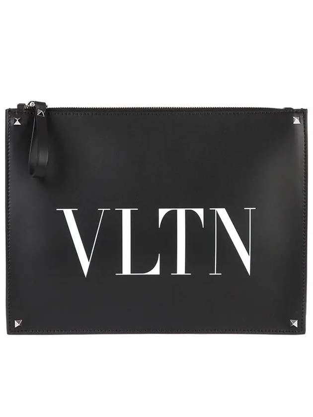 VLTN Logo Clutch Bag Black - VALENTINO - BALAAN 2