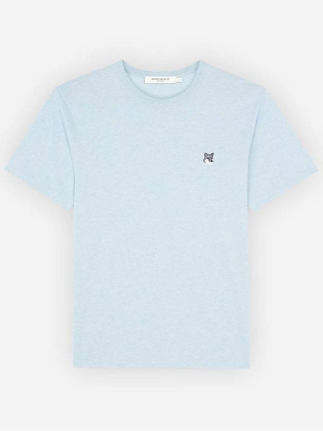 Grey Fox Head Patch Classic Short Sleeve T-Shirt Light Blue - MAISON KITSUNE - BALAAN 2