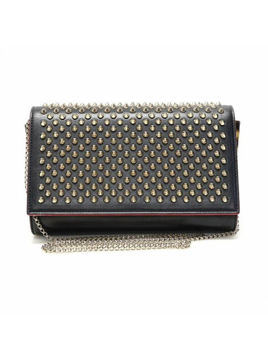 Women s Christian Louboutin 1165081 Black Calfskin Spike PALOMA Clutch Chain Shoulder Bag gt Gangbuk used luxury goods - CHRISTIAN LOUBOUTIN - BALAAN 1