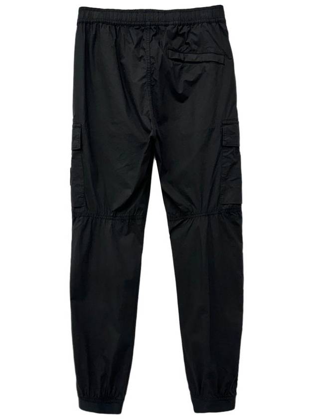 Stretch Cotton Tela Paracadute Cargo Straight Pants Black - STONE ISLAND - BALAAN 3