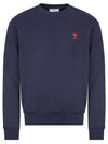 Men's Small Heart Logo Sweatshirt Navy - AMI - BALAAN 1