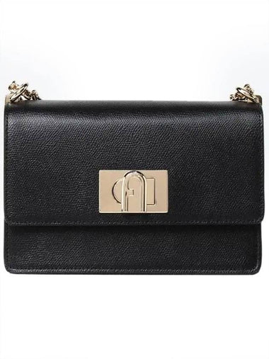 1927 leather gold-plated mini cross bag black - FURLA - BALAAN 1