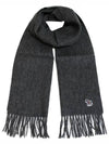 Zebra ZEBRA Logo Patch Lambswool Muffler Gray - PAUL SMITH - BALAAN 2