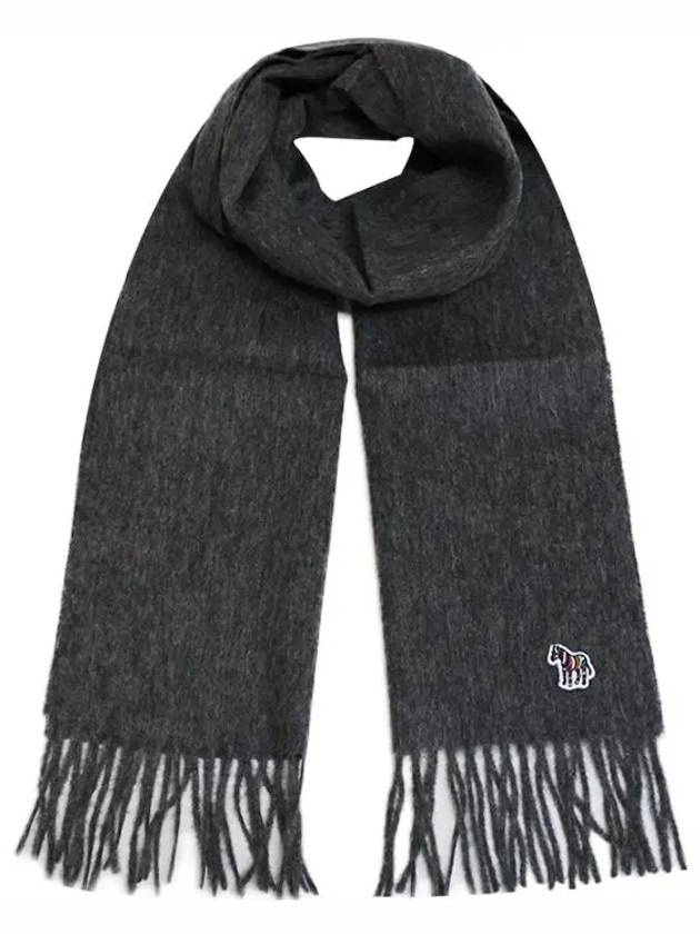 Zebra ZEBRA Logo Patch Lambswool Muffler Gray - PAUL SMITH - BALAAN 8