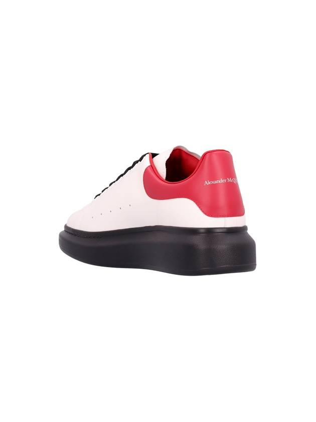 Oversized Leather Low Top Sneakers White Black Red - ALEXANDER MCQUEEN - BALAAN 4