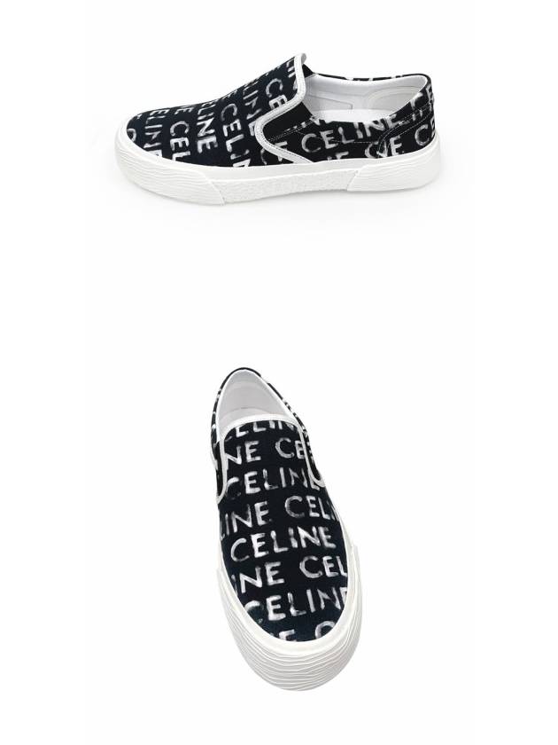 Elliott Celine Print Canvas Slips-On Black - CELINE - BALAAN 5