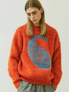 Bulky Brush Paisley Sweater Orange - KND - BALAAN 9