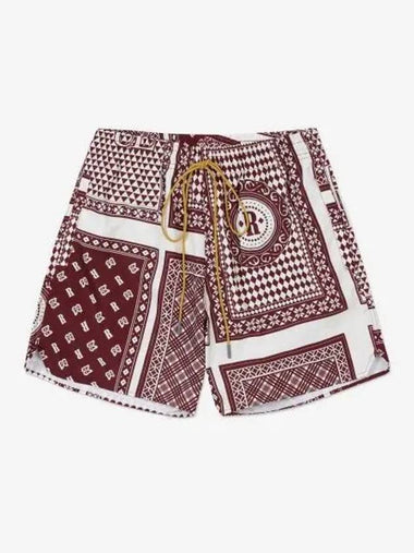 Card Print Swim Shorts Pants Maroon RHSS23SH530795941594 - RHUDE - BALAAN 1