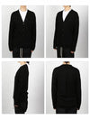 Peter V-neck Knit Wool Cardigan Black - RICK OWENS - BALAAN 3