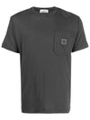 Wappen Logo Patch Pocket Short Sleeve T-Shirt Grey - STONE ISLAND - BALAAN 3