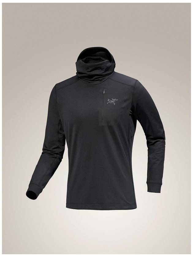 Rho LT Hooded Long Sleeve T-Shirt Black - ARC'TERYX - BALAAN 1