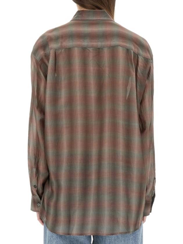 Favourite Screen Check Sheer Cotton Silk Shirt Brown - OUR LEGACY - BALAAN 6