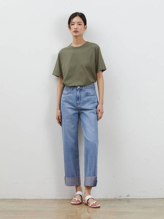 Denim Rollup Straight Pants Blue - RYUL+WAI: - BALAAN 2