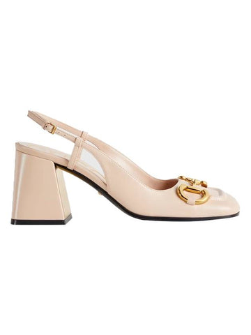 Women's Horsebit Slingback Heels Light Pink - GUCCI - BALAAN 1