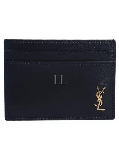 Tiny Monogram Shiny Leather Card Case Black - SAINT LAURENT - BALAAN 2