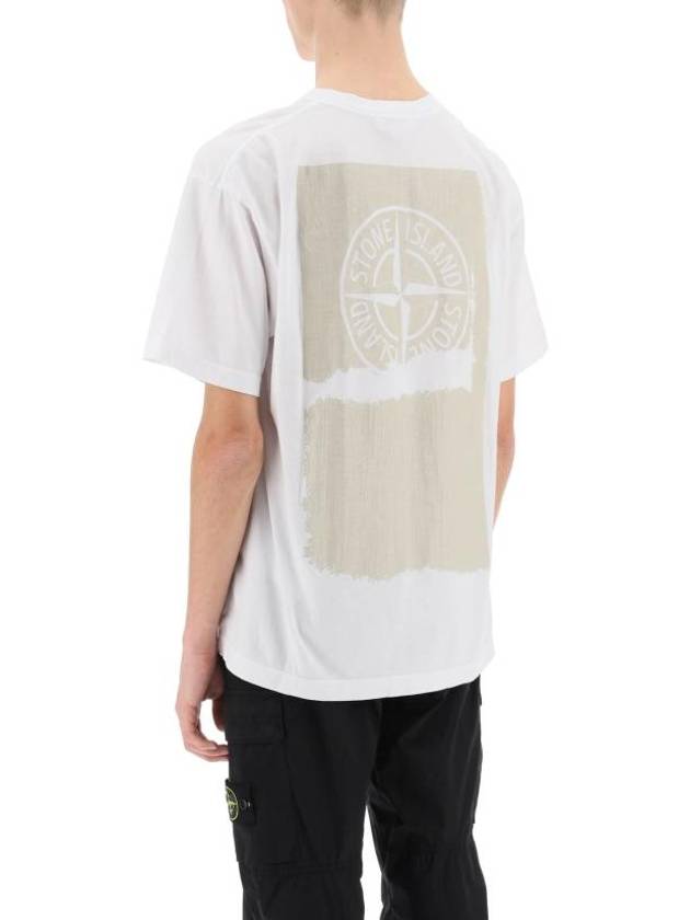 Logo Print Short Sleeve T-Shirt White - STONE ISLAND - BALAAN 4