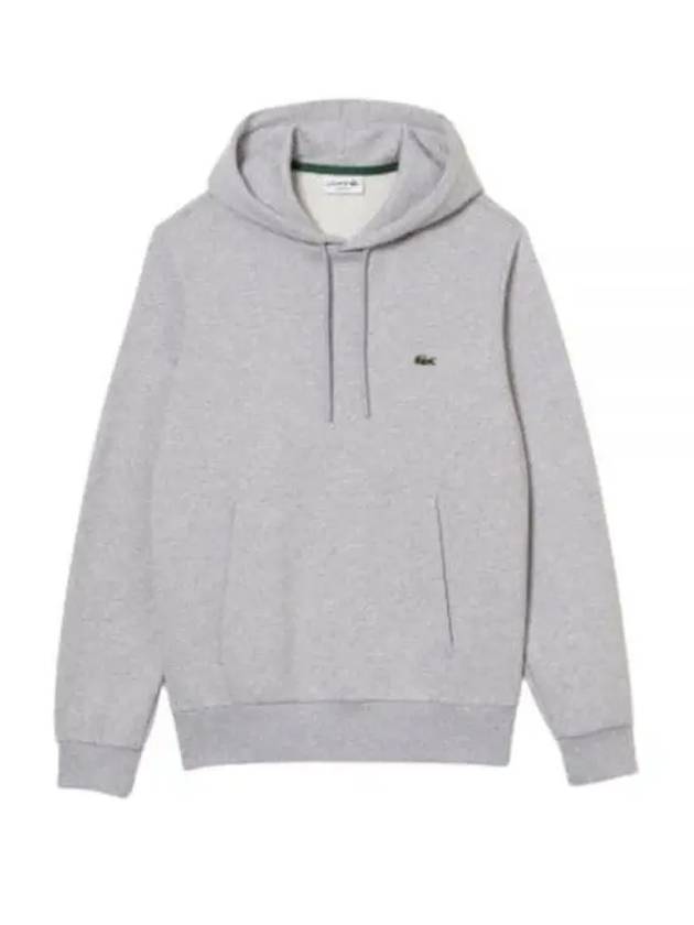 Logo Patch Organic Cotton Hoodie Grey - LACOSTE - BALAAN 2