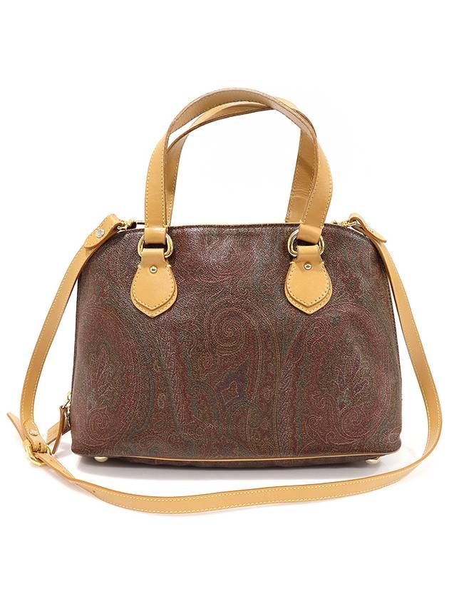 0D516 9906 PVC Paisley Brown Leather Trimming Gold 2WAY - ETRO - BALAAN 1