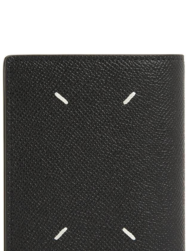 Stitch Logo Compact Bifold Half Wallet Black - MAISON MARGIELA - BALAAN 8