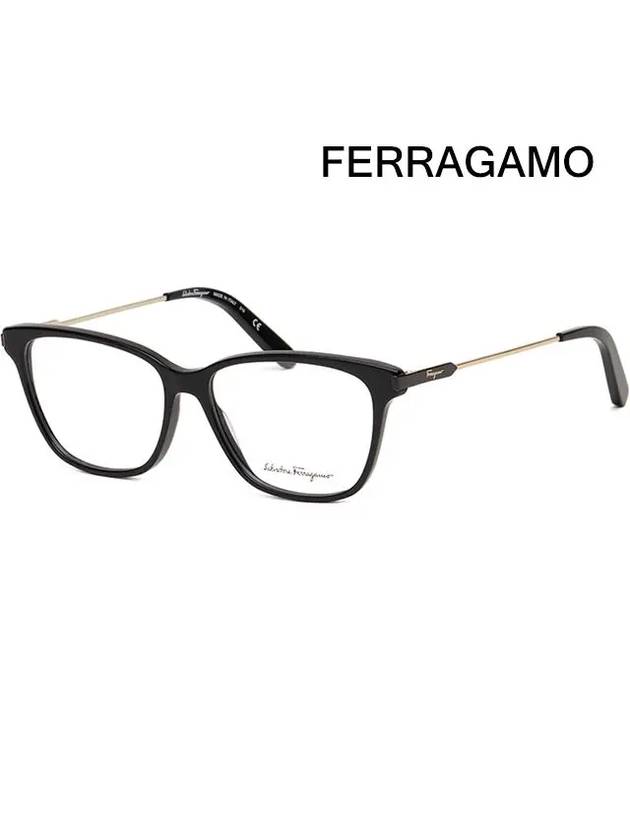 Glasses Frame SF2851 001 Men Women Square Horn Frame - SALVATORE FERRAGAMO - BALAAN 4