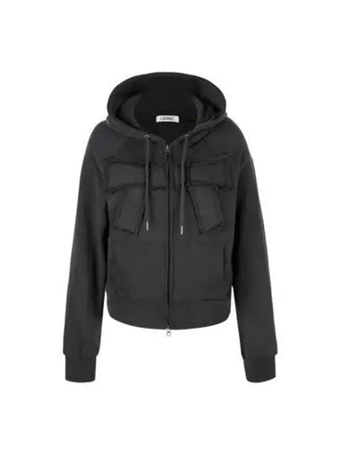 Big Ribbon Hoodie Zip up Charcoal - CERRIC - BALAAN 1