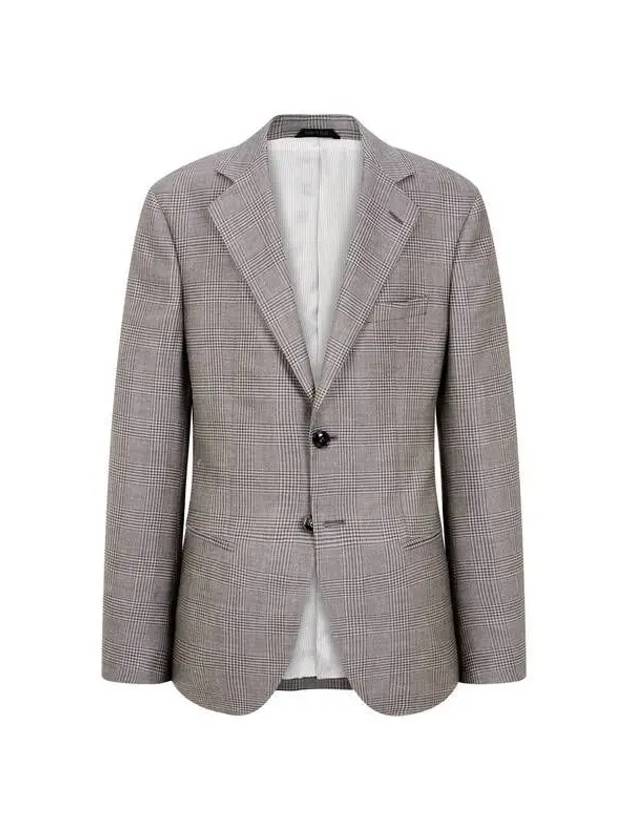 Men s glen check pattern silk wool jacket gray 271495 - GIORGIO ARMANI - BALAAN 1