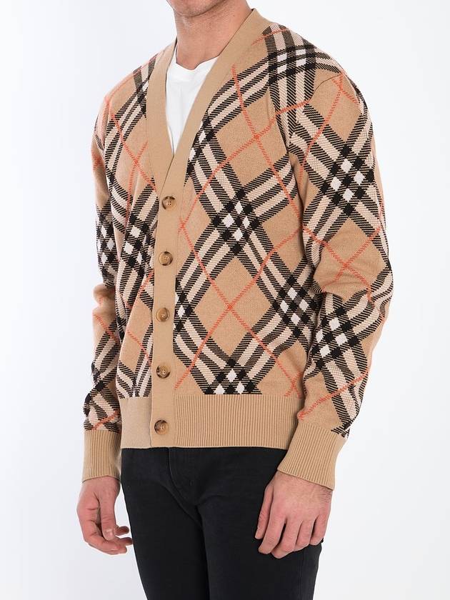 Check Wool Mohair Blend Cardigan Sand - BURBERRY - BALAAN 3